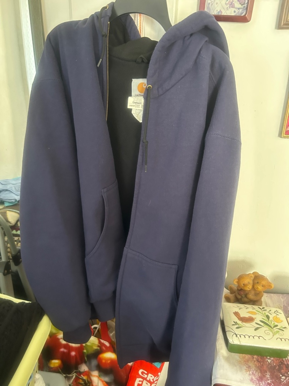 Carhartt Deep Navy Full-Zip Hooded Work Jacket